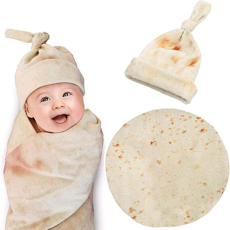 Burrito Wickeldecke für Babys mit Mütze
   